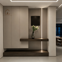 Armoire de couloir moderne de luxe XINGRUO en bois LX2, armoire flottante sur mesure pour villa