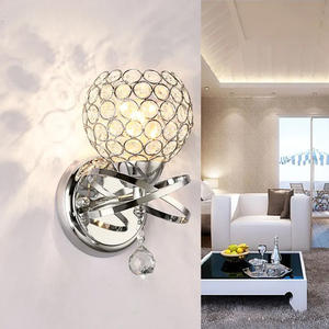 Merdiven açık kristal Led altın lamba E27 oturma odası yatak restoran ev için dekoratif demir duvar ışık - Product Image 4