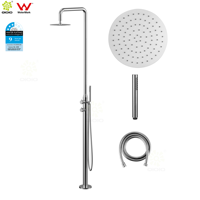 Douche extérieure autoportante certifiée Watermark, en acier inoxydable 316L de qualité marine, pour piscines, complexes hôteliers et villas côtières