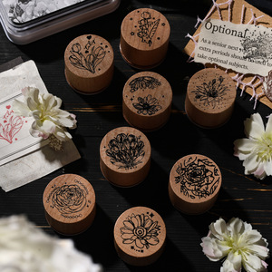 Set di 8 Timbri in Legno Vintage a Tema Cielo Stellato e Fiori, <span class=keywords><strong>2</strong></span> Stili, per Scrapbooking Fai-da-Te, Decorazione di Diari e Artigianato - Product Image 2
