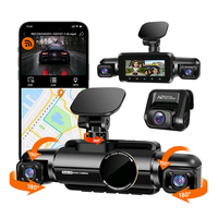 Caméra embarquée Full HD 4 canaux, caméra de voiture, mode de stationnement 24 heures, caméra embarquée avec vision nocturne, GPS, Wifi, caméra de recul