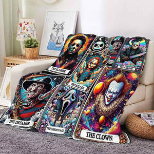 Bulk Wholesale Halloween Blanket Home Room Decor Fuzzy Soft Fleece Flannel <b>Bed</b> Sofa Couch Throw Car Travel Blankets - Product Image 1