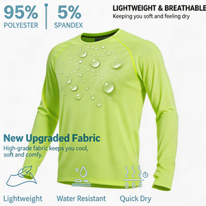 Kaos Pancing Lengan Panjang Pria Custom Sublimasi UPF50 Ringan Cepat Kering Slim-fit Rajutan  Kaos Olahraga Lari Polos - Product Image 3