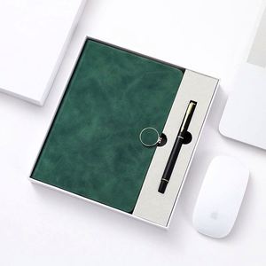 Custom Logo Printed Business Gift Set Promotional Notebook A5 Navy Blue Leather <b>Journal</b> Corporate Gift Set Diary With Luxury Pen - Product Image 4