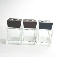 Bouteille de diffuseur de roseaux en verre Transparent de forme Multiple bouteilles d'aromathérapie transparentes en cristal de matériau blanc en 50m 100ml
