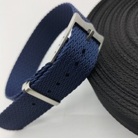 Bracelet de montre en nylon tissé Perlon respirant et ajustable, bicolore, de qualité supérieure, 18/20/22 mm, à passage unique
