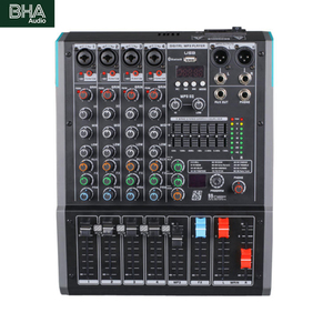 Console de mixage <span class=keywords><strong>audio</strong></span> 4 canaux BHA PA4 avec 99 types d'effets numériques FX, <span class=keywords><strong>égaliseur</strong></span> 7 bandes AUX, garantie OEM d'usine de 12 ans, CE FCC - Product Image 1
