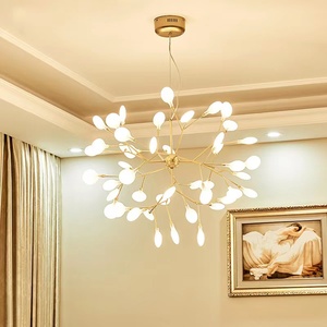 Moderne Boom Gouden Tak Led Nieuwe Bloem Kroonluchter Nordic Luxe Vuurvlieg Licht Armatuur Designer Plafond Verlichting Voor Woonkamer - Product Image 3