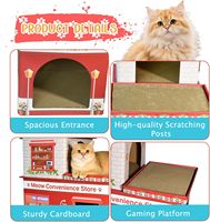 Casa para Gatos Plegable y Reciclable de Cartón, Cueva para Gatos de Papel con Impresión Personalizada, Caja de Refugio Ecológica para Mascotas en Interiores
