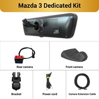 Caméra de tableau de bord pour Mazda 3 H8 Pro avec rétroviseur streaming, 2K, 8,2 pouces, double objectif avant et arrière, vision nocturne, certifiée CE FCC, d'origine usine