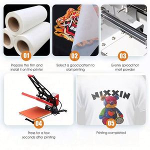 75u 60cm PET Film DTF Film Roll Hot Peel 60CM*100M Heat Transfer Film for High-Temperature Clothing for <b>T</b>-shirt Printer - Product Image 6