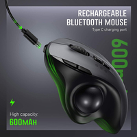 Mouse Trackball Nirkabel USB Isi Ulang Bt 5.0 2.4G Model Ganda Ergonomis untuk Laptop Tablet PC Penyesuaian 2400DPI