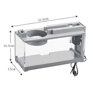 アクリル水槽タンク,小型家庭装飾デスクトップUsbウォーターポンプ付き - Product Image 6