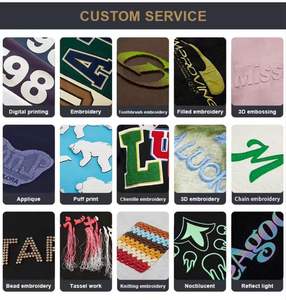 T-shirt à col rond personnalisé de haute qualité 250gsm coupe ample lavé en détresse avec logo brodé - Product Image 4