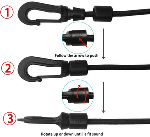 Đen sốc dây và kháng ban nhạc Paracord hành tinh Bungee dây kết thúc móc - Product Image 4