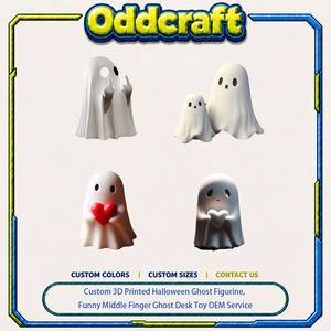 Figura de Fantasma de Halloween Impresa en 3D Personalizada, PLA/PETG/ABS, Juguete de Escritorio con Dedo Medio Divertido, Precisión de 0.2mm, Servicio OEM - Product Image 1