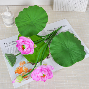 Bouquet de lotus artificiel en soie, décoration réaliste pour salon et mariage - Product Image 3