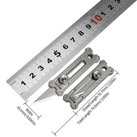 Couteau utilitaire miniature MecArmy EK12 argenté, porte-clés, lame réglable en acier inoxydable TC4 titane, outil de survie portable EDC