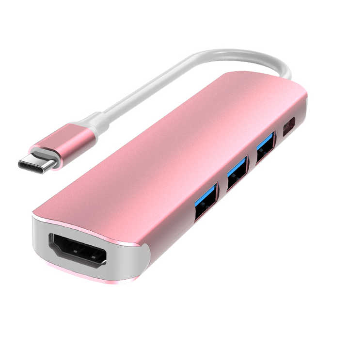 6 in 1 Hub Usb 6 Ports Usb 3.0 Pd 55w Charging Powered Usb Hub Mini