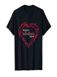 T-shirt per la festa di San Valentino, manica corta, girocollo, in cotone stampato, unisex, casual, primavera estate - Product Image 1