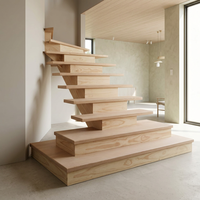 Escalier flottant moderne à monopoutre, escalier droit avec garde-corps en verre, marches en bois massif, pour villa et appartement intérieurs