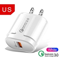 Chargeur USB universel QC 3.0 pour téléphones mobiles Adaptateur mural à charge rapide Prise d'alimentation EU/US/UK Écouteurs Caméras
