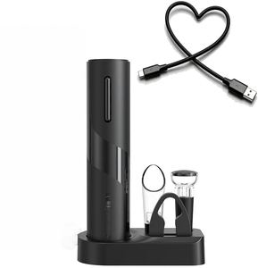 Private Label Rechargeable Stainless Steel Eco-Friendly Electric Wine <b>Bottle</b> Opener Foil Cutter Dishwasher Safe Custom Logo for - Product Image 1