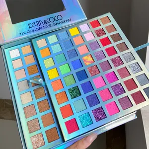 112 Màu Sắc Hai Lớp Tùy Chỉnh Hình Dạng Lỏng Eyeshadow Sắc Tố Ultramo Glitter Eyeshadow Palette