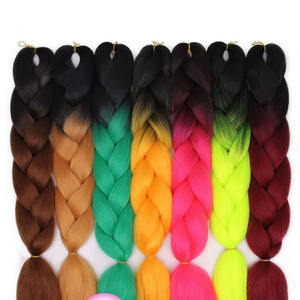 Trenza <span class=keywords><strong>de</strong></span> Cabello Jumbo <span class=keywords><strong>de</strong></span> 24 Pulgadas, Preestirada, Resistente al Calor, <span class=keywords><strong>de</strong></span> Fibra Sintética, para Mujeres Negras, Cabello Sintético para <span class=keywords><strong>Trenzas</strong></span> Ombre - Product Image 1