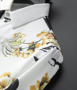 Camisa de Manga Larga para Hombre, Elegante Estampado Floral de Cockatoo, Diseño Artístico Vintage, Sin Plancha, Antiarrugas, Transpirable, ODM, Primavera - Product Image 6