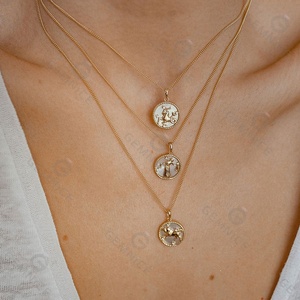 Emnel-collar de plata de ley 925 con diseño del zodiaco, joyería de oro de 18K con diseño delicado del zodiaco y Perla, venta al por mayor - Product Image 6