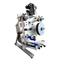 Machine d'étiquetage de bouteilles rondes électrique semi-automatique avec moteur pour bouteilles en verre et en plastique, emballages en cartons