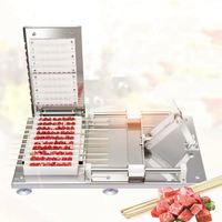 Machine à brochettes manuelle en acier inoxydable pour barbecue, pour brochettes de mouton, kebab d'agneau, doner kebab, machine à enfiler la viande