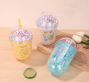 Tasse <span class=keywords><strong>en</strong></span> plastique créative à double couche de licorne Tasse à boisson <span class=keywords><strong>en</strong></span> paille d'été de dessin animé haute apparence pour garçons et filles pour enfants - Product Image 2