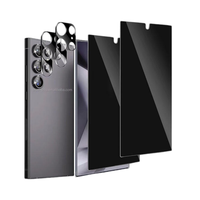 Kit de protection d'écran en verre trempé 9H avec emballage de vente au détail, film protecteur d'objectif pour la confidentialité pour Samsung S26 S25 Ultra Plus