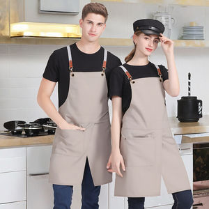 Delantal de Trabajo de Lona sin Mangas con Diseño Moderno, Simple y Sostenible, con Abertura Lateral, para Arte de Uñas, Belleza, Pintura, Estilo Occidental - Product Image 3