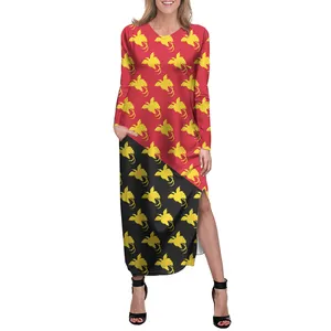 Girl Party Dress Custom Logo Outong Papua New Guinea Birds Maxi Dress With Slit Wholesale China Vendor Ladies Summer Dress Woman