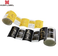 Autocollant adhésif en vinyle holographique doré, laminage mat durable, impression recto-verso pour étiquettes de vin
