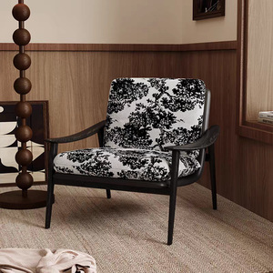 Sofá de madera maciza de fresno de diseño Retro francés antiguo, silla moderna para sala de estar, balcón, sillón para oficina en casa - Product Image 3