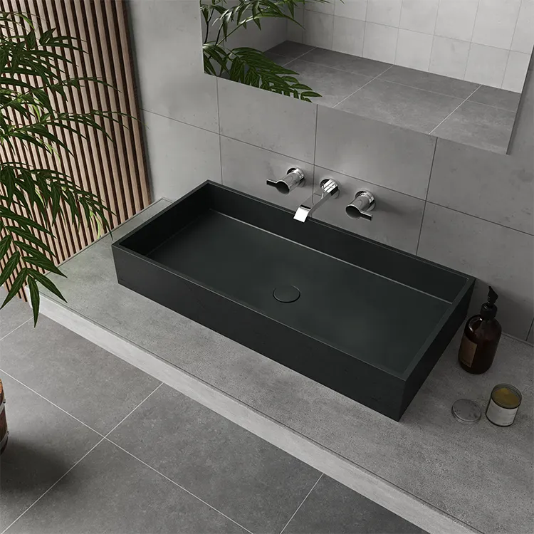 Toptan otel tuvalet beton lavabo banyo el yapımı bâtıla çimento lavabo lavabo