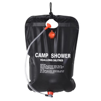 Sac de douche de camping portable multifonctionnel de type carré en PVC de 20 L avec tuyau amovible et pomme de douche, chauffage solaire, pour adultes