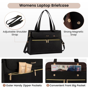 Maletín de Cuero PU para Computadora LOVEVOOK, <span class=keywords><strong>Bolso</strong></span> de Hombro para Dama de Oficina, Gran Capacidad de Negocios para Laptop de 15.6 Pulgadas para Mujer - Product Image 5