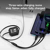 Kabel Pengisi Daya USB 3 in 1 Langsung dari Pabrik, Pengisi Daya Cepat Tipe-C, Kabel Data Retractable untuk Aksesoris Ponsel Android dan IOS
