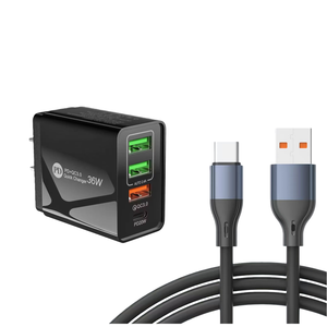 Carga rápida 36w Pd + Qc3.0 <span class=keywords><strong>2</strong></span> Usb Eu Us Plug Usb Carga rápida Tipo C con cable de carga rápida - Product Image 3