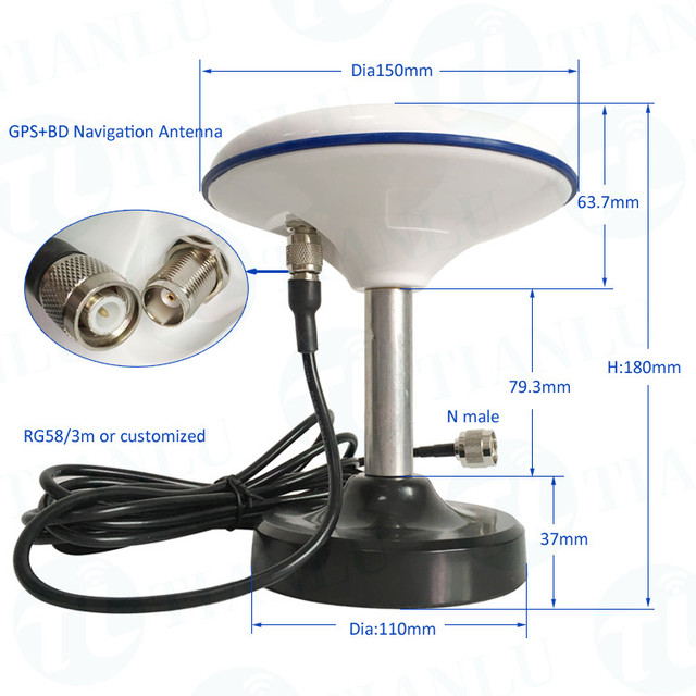 New Style Positive GPS/ GNSS High Gain Gps Antenna for Marine Boat Use with 110mm Strong Magnetic Base Plate
