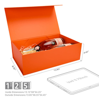 Boîte cadeau pliable magnétique de luxe Jinbar Orange avec papier artistique et pelliculage mat, logo personnalisé pour l'emballage de vêtements et de chaussures pour garçons