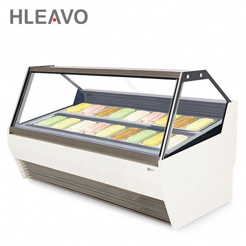 Carré Bonbons Armoire Comptoir Réfrigéré Congélateur D'affichage en Verre Vitrine De Crème Glacée