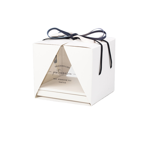 Sang trọng Trắng PVC cửa sổ mini tông hộp bánh cho Wedding party bao bì thực phẩm 12xx6 Kích thước <span class=keywords><strong>Ribbon</strong></span> xử lý UV tráng nổi - Product Image 3