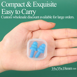 SUNSHING Travel <b>Plastic</b> Earplug Storage Box Mini Earbud <b>Container</b> Portable Ear Plug Holder Wholesale Nose Clip Carry Case - Product Image 3