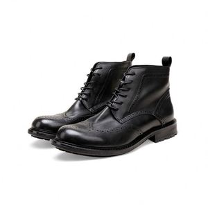 Autumn New Arrival Men's Boots Brogue Carved Retro Ankle Boots Goodyear Welt Craftsmanship Handmade - Product Image 2
